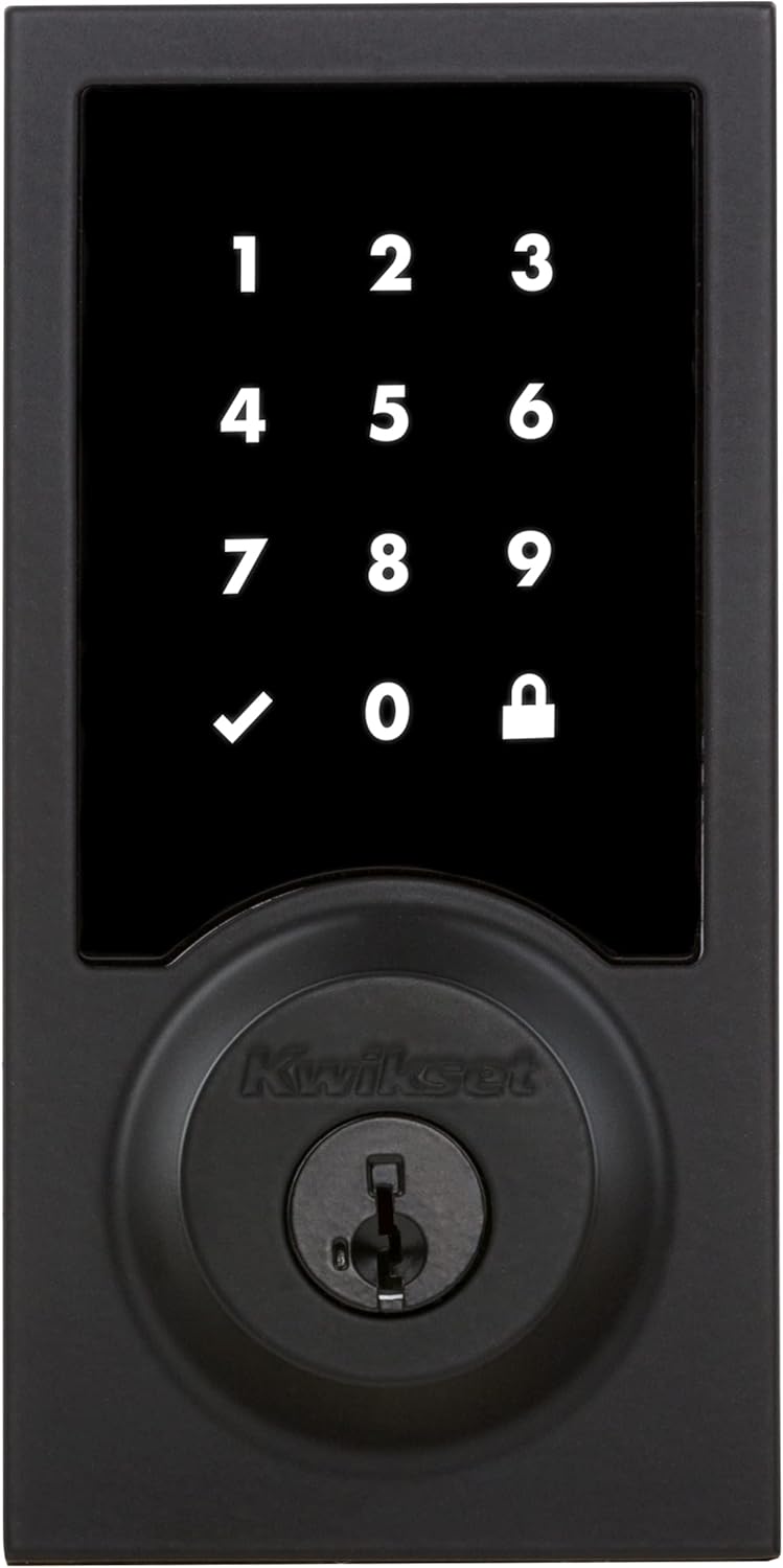 Weiser Zwave Plus Contemporary Touch Screen Deadbolt Lock, Iron Black