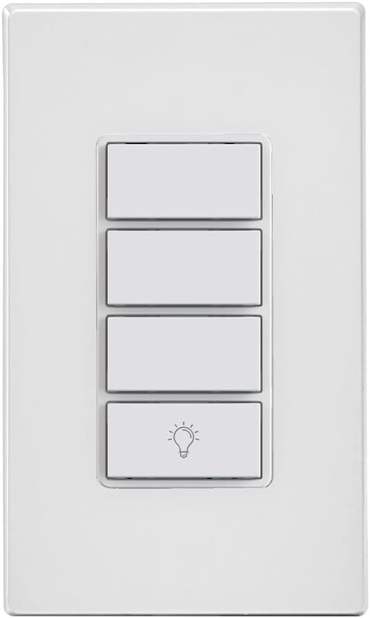 D2SCS-1BW Leviton Decora Smart WiFi Scene Controller with On Off Switch Built In, Gen2