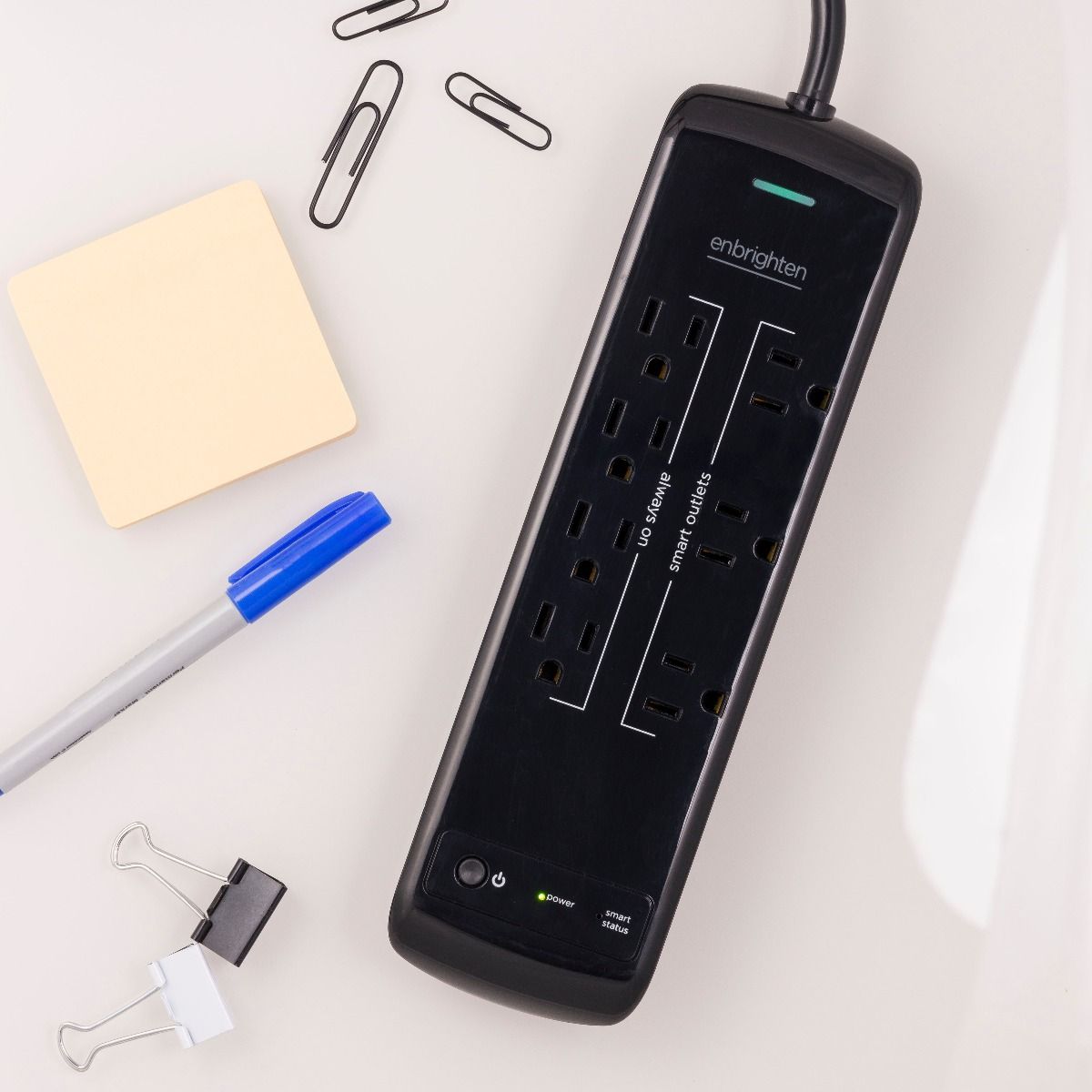 Enbrighten Elite WiFi Smart Surge Protector Power Bar with 7 Outlets - evergreenly