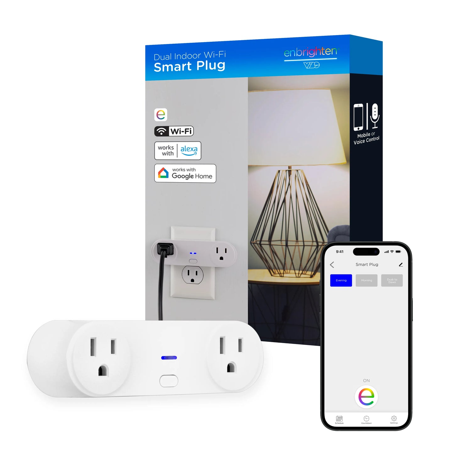 Enbrighten 51253 WiFi Dual Outlet Indoor Smart Plug