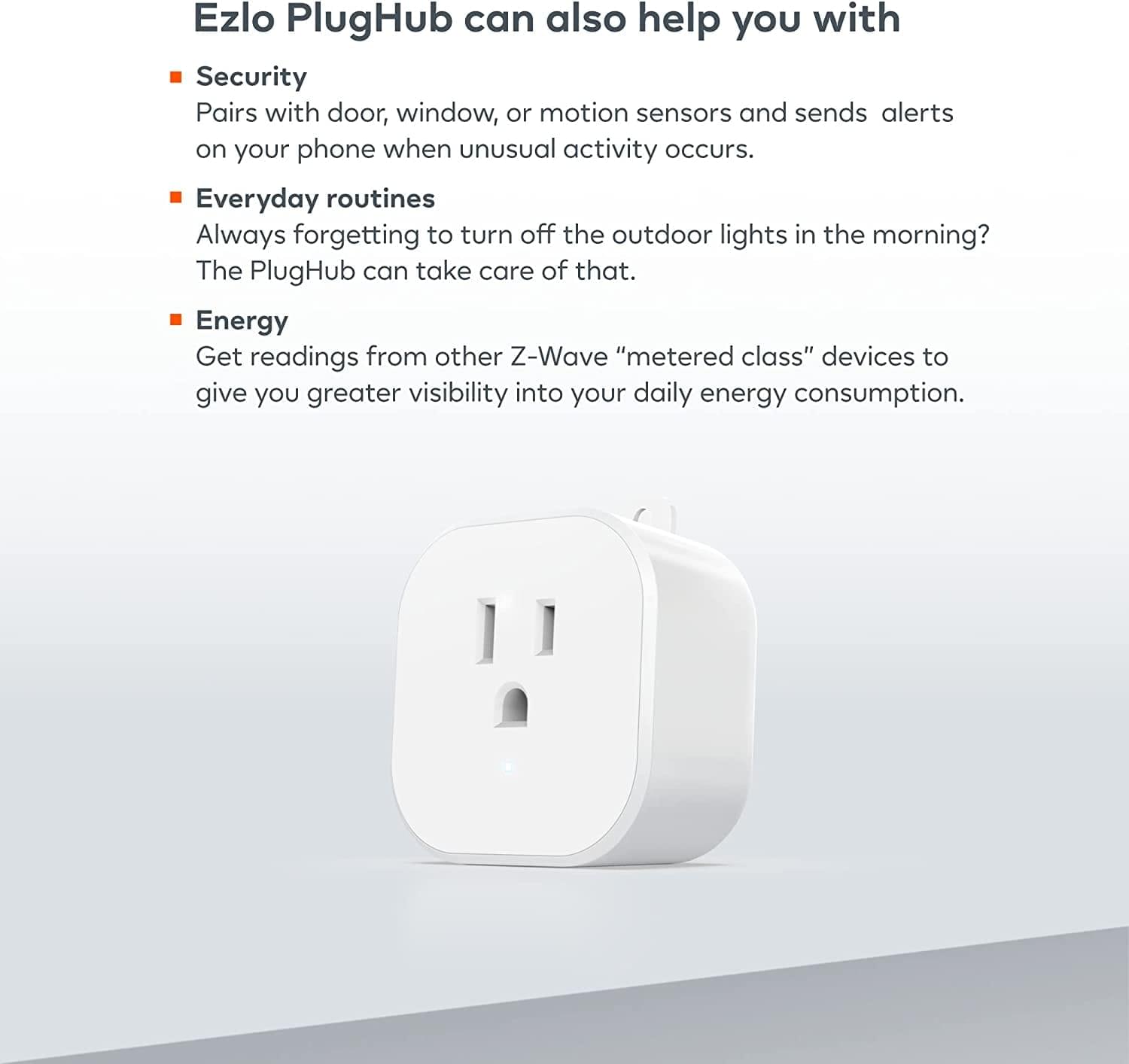 Ezlo PlugHub Energy Smart Plug and Z-Wave Automation Controller V1