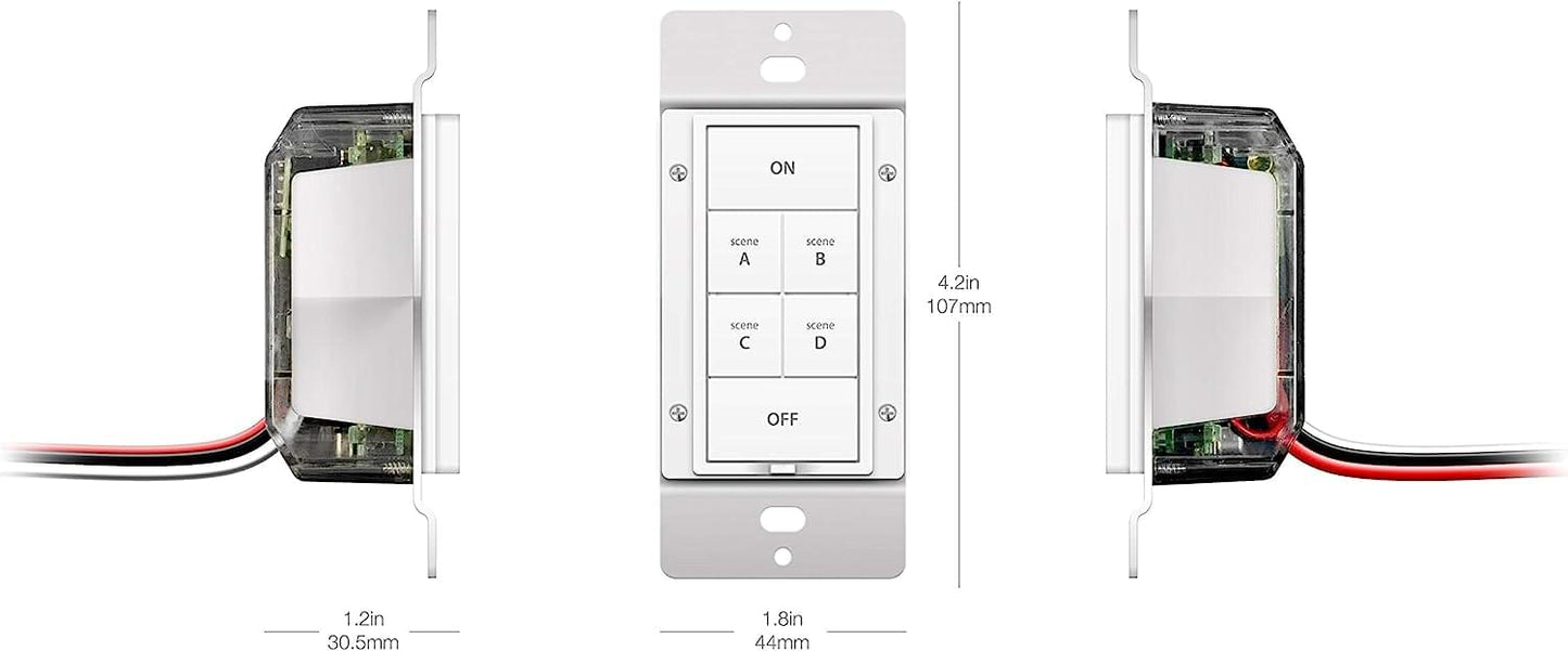 Insteon Dual Band Keypad Dimmer 6 Button White - evergreenly