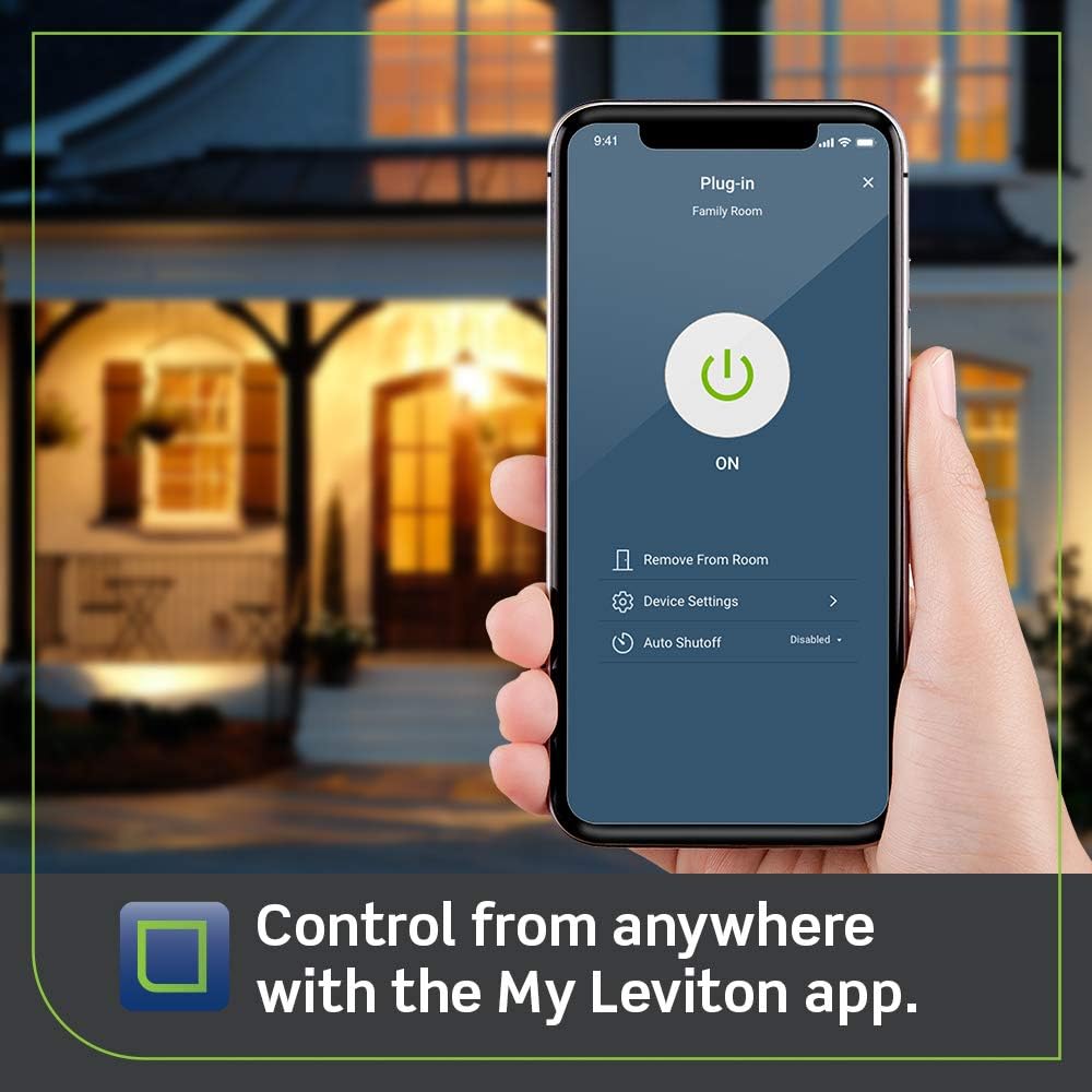 Leviton Decora D215P-1BW Smart 2nd Generation WiFi Plug In On Off Switch, Matter Supported