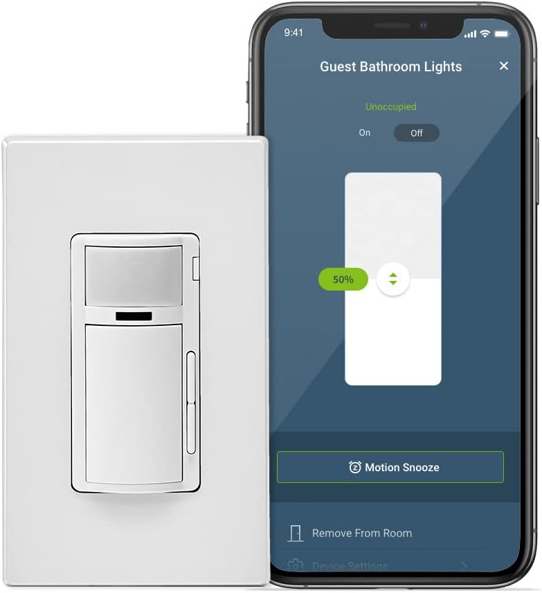 Leviton Decora D2MSD-1BW WiFi Motion Sensing Dimmer, Gen2