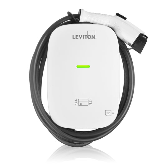 Leviton EV32W evr-green Electric Vehicle EV Charger 32A Level 2, RFID, WiFi Connected