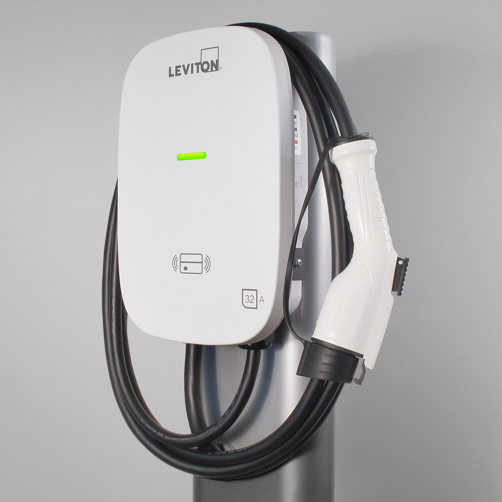 Leviton EV32W evr-green Electric Vehicle EV Charger 32A Level 2, RFID, WiFi Connected